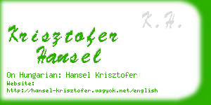 krisztofer hansel business card
